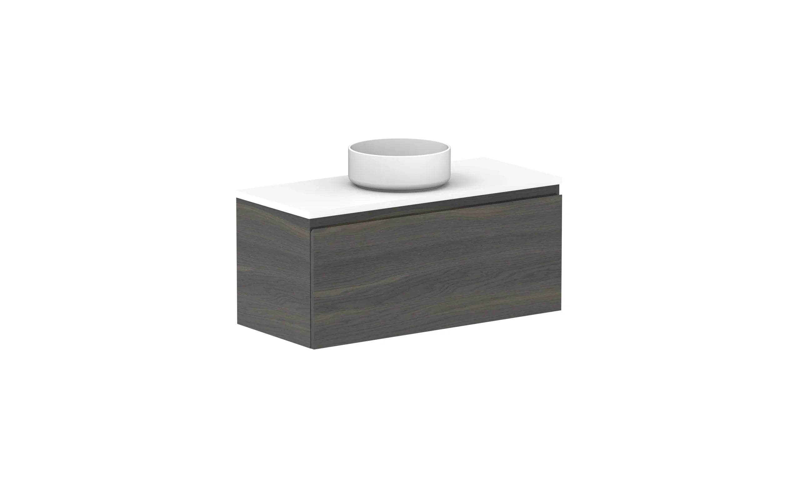 ADP Glacier Ensuite All Drawer Slim Wall Hung Vanity - 900mm / Benchtop / Centre Bowl