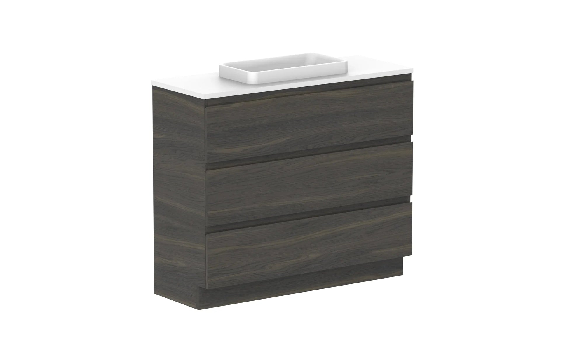 ADP Glacier Ensuite All Drawer Freestanding Vanity - 1050mm / Benchtop / Centre Bowl