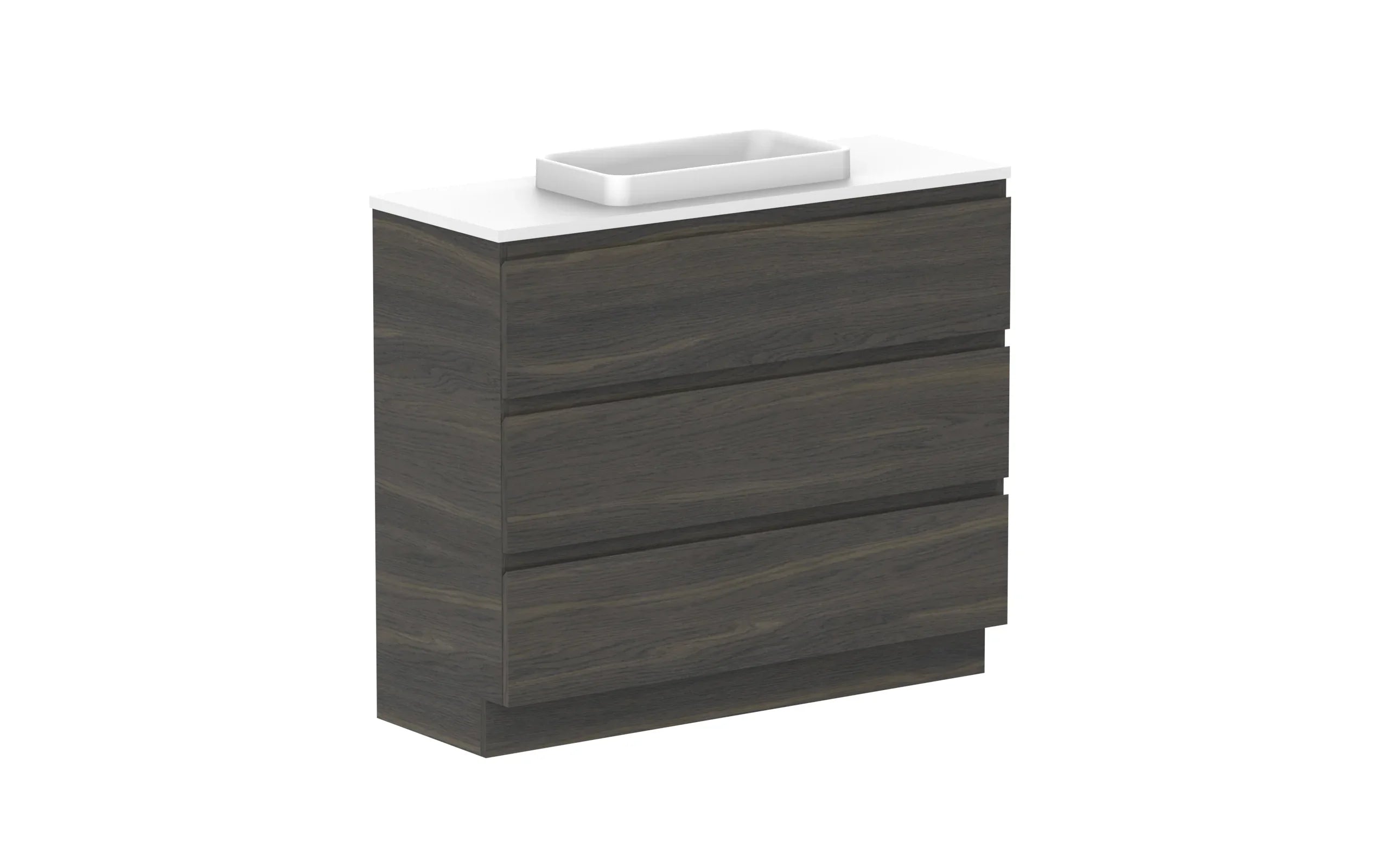 ADP Glacier Ensuite All Drawer Freestanding Vanity - 1050mm / Benchtop / Centre Bowl