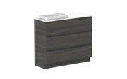 ADP Glacier Ensuite All Drawer Freestanding Vanity - 1050mm / Benchtop / Left Hand Bowl