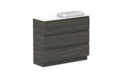 ADP Glacier Ensuite All Drawer Freestanding Vanity - 1050mm / Benchtop / Right Hand Bowl
