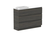 ADP Glacier Ensuite All Drawer Freestanding Vanity - 1200mm / Benchtop / Left Hand Bowl