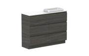 ADP Glacier Ensuite All Drawer Freestanding Vanity - 1200mm / Benchtop / Right Hand Bowl