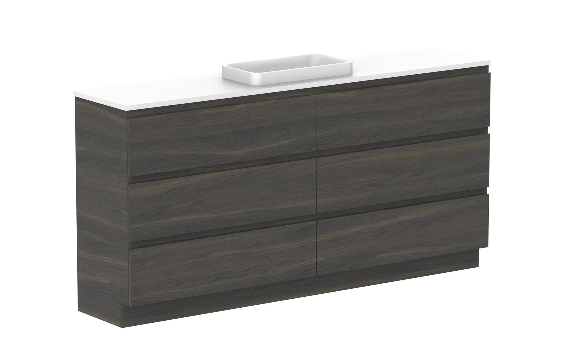 ADP Glacier Ensuite All Drawer Freestanding Vanity - 1800mm / Benchtop / Centre Bowl