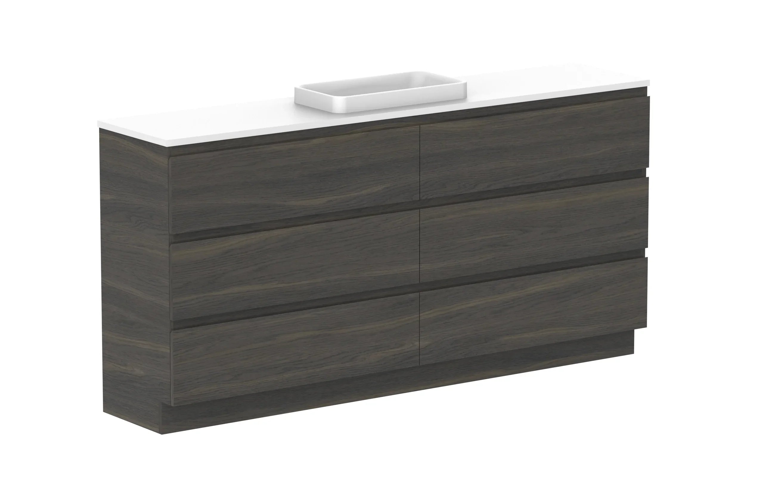 ADP Glacier Ensuite All Drawer Freestanding Vanity - 1800mm / Benchtop / Centre Bowl