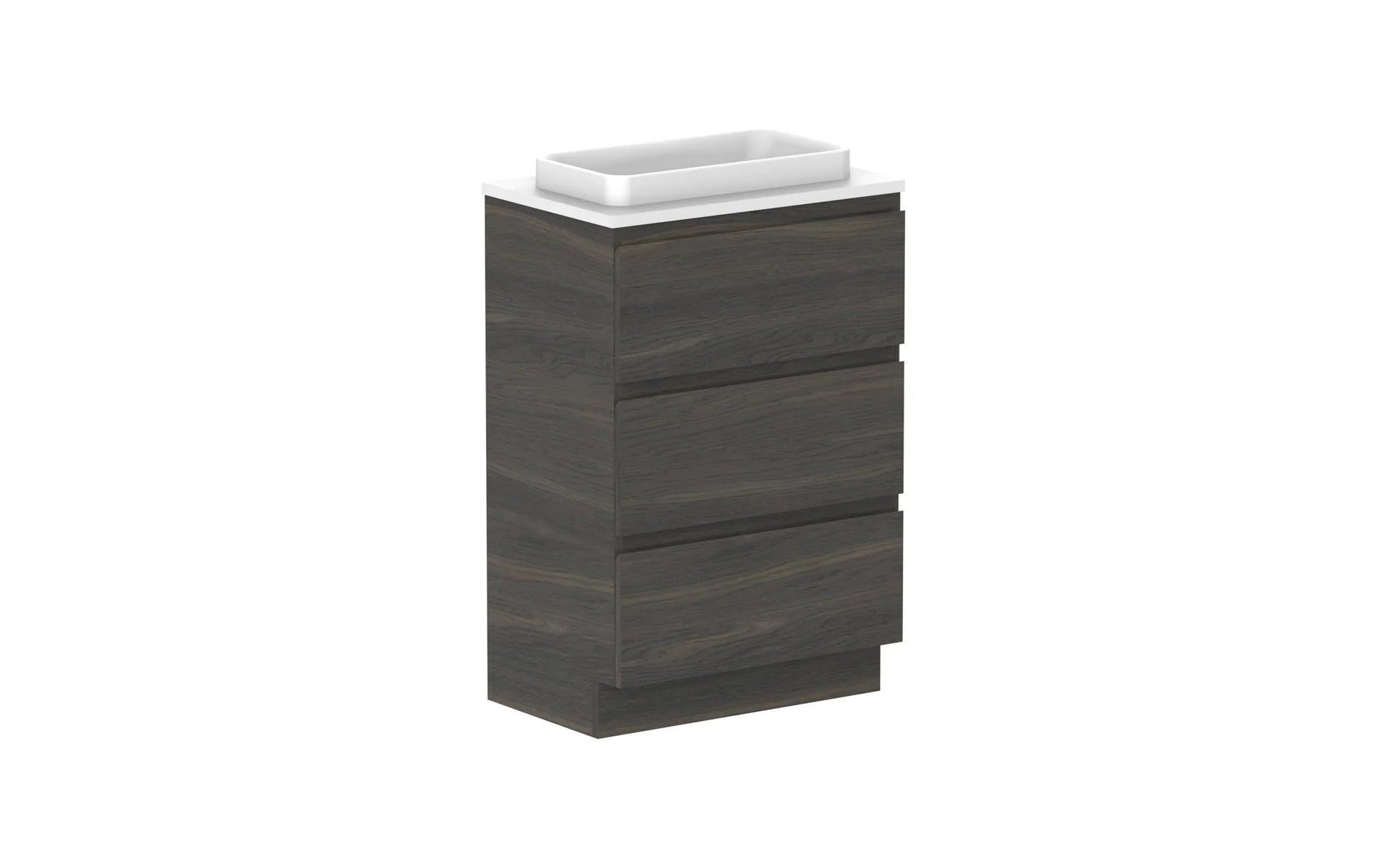 ADP Glacier Ensuite All Drawer Freestanding Vanity - 600mm / Benchtop / Centre Bowl