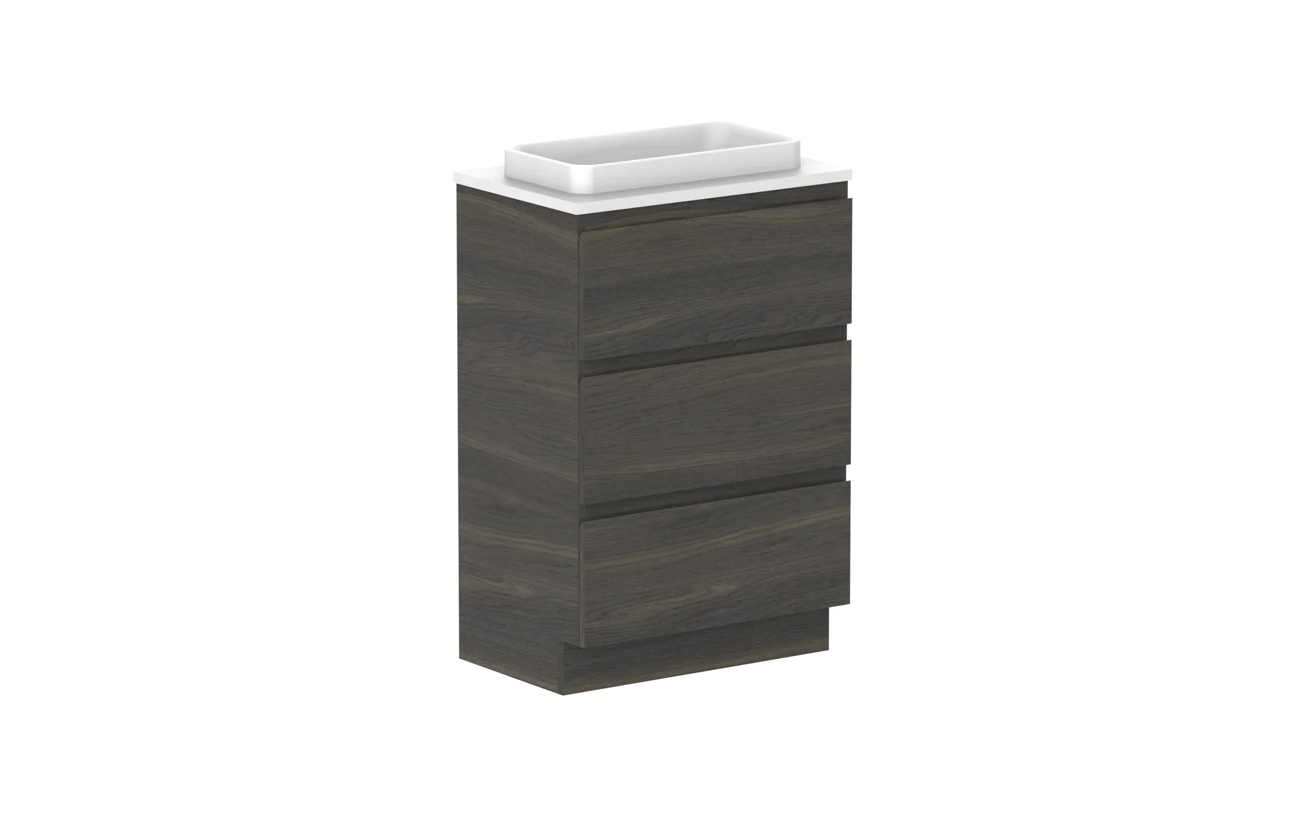 ADP Glacier Ensuite All Drawer Freestanding Vanity - 600mm / Benchtop / Centre Bowl