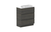 ADP Glacier Ensuite All Drawer Freestanding Vanity - 750mm / Benchtop / Right Hand Bowl
