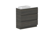ADP Glacier Ensuite All Drawer Freestanding Vanity - 900mm / Benchtop / Left Hand Bowl