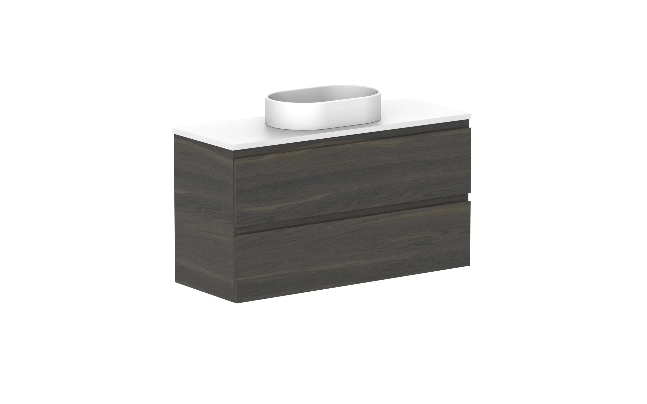 ADP Glacier Ensuite All Drawer Twin Wall Hung Vanity - 1050mm / Benchtop / Centre Bowl