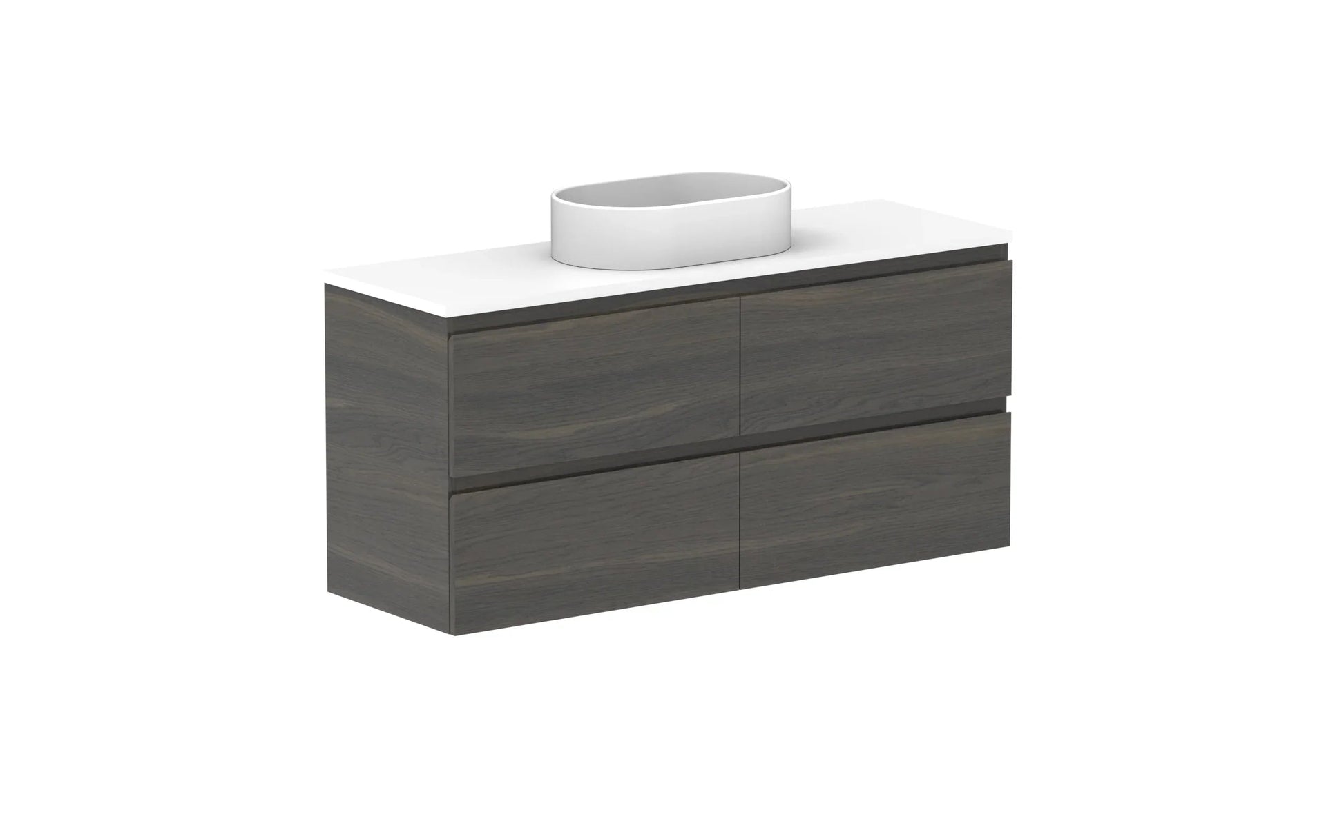 ADP Glacier Ensuite All Drawer Twin Wall Hung Vanity - 1200mm / Benchtop / Centre Bowl
