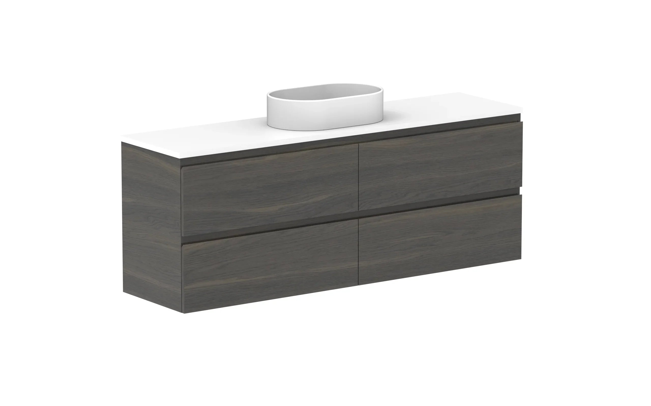 ADP Glacier Ensuite All Drawer Twin Wall Hung Vanity - 1500mm / Benchtop / Centre Bowl