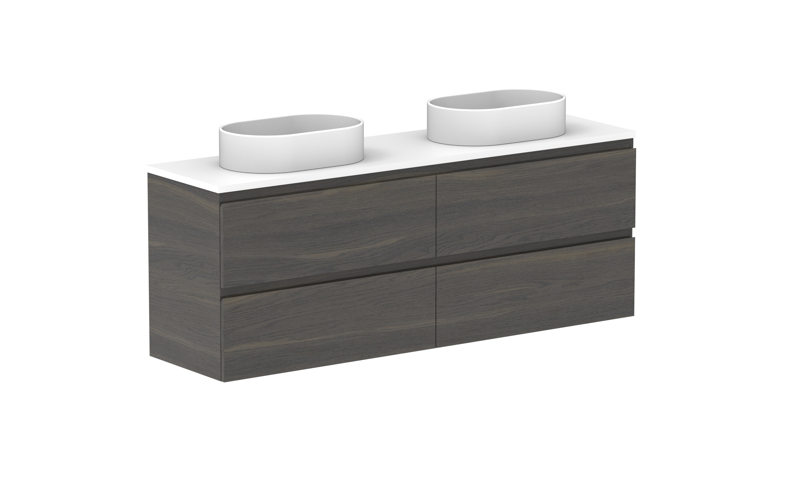 ADP Glacier Lite Ensuite All Drawer Twin Wall Hung Vanity