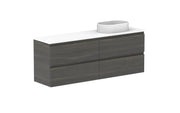 ADP Glacier Ensuite All Drawer Twin Wall Hung Vanity - 1500mm / Benchtop / Right Hand Bowl