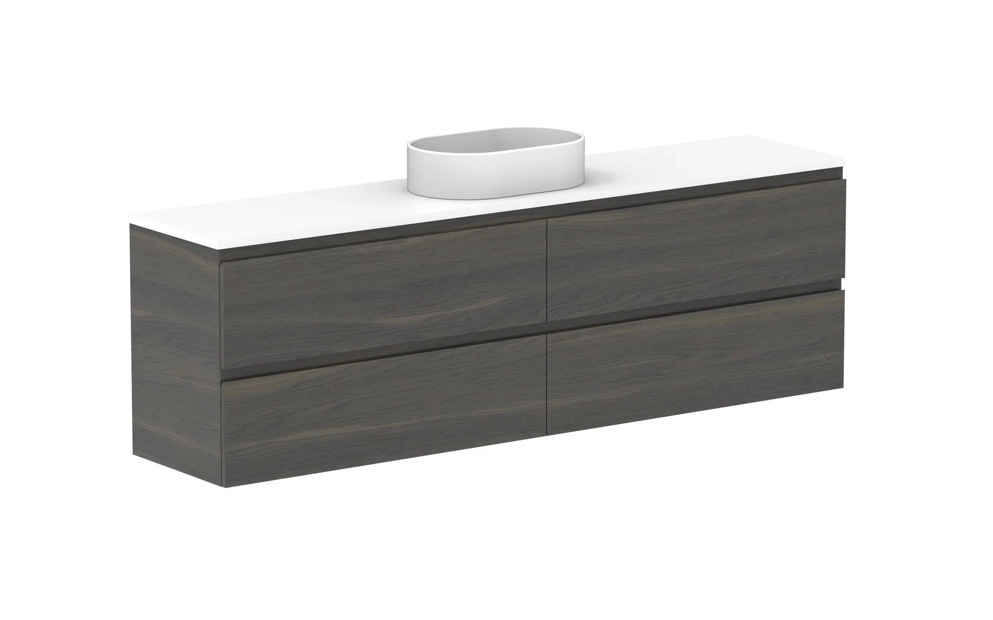 ADP Glacier Ensuite All Drawer Twin Wall Hung Vanity - 1800mm / Benchtop / Centre Bowl