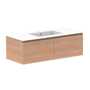ADP Glacier All Drawer Slim Wall Hung Vanity - 1200mm / Cast Marble Moulded Top / Centre Bowl