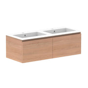 ADP Glacier All Drawer Slim Wall Hung Vanity - 1200mm / Cast Marble Moulded Top / Double Bowl