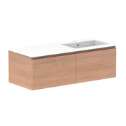 ADP Glacier All Drawer Slim Wall Hung Vanity - 1200mm / Cast Marble Moulded Top / Right Hand Bowl