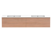 ADP Glacier All Drawer Slim Wall Hung Vanity - 1800mm / Cast Marble Moulded Top / Double Bowl
