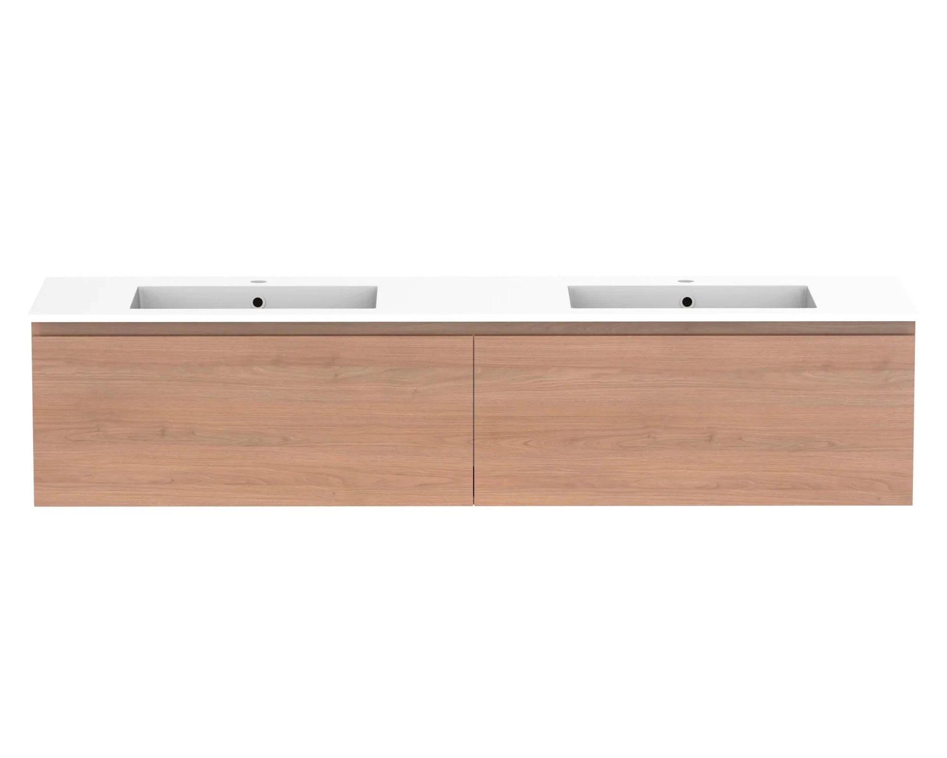 ADP Glacier All Drawer Slim Wall Hung Vanity - 1800mm / Cast Marble Moulded Top / Double Bowl