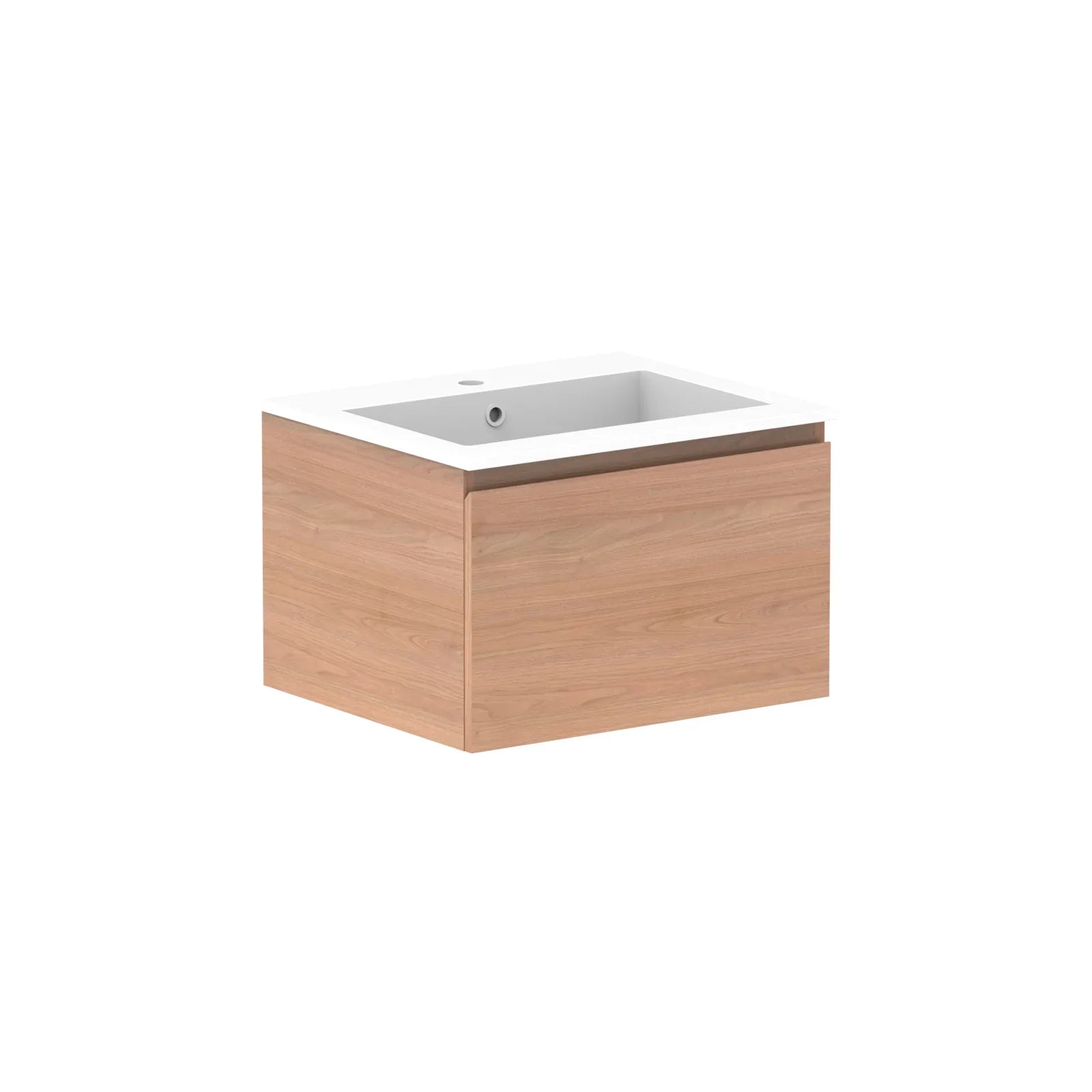 ADP Glacier All Drawer Slim Wall Hung Vanity - 600mm / Cast Marble Moulded Top / Centre Bowl