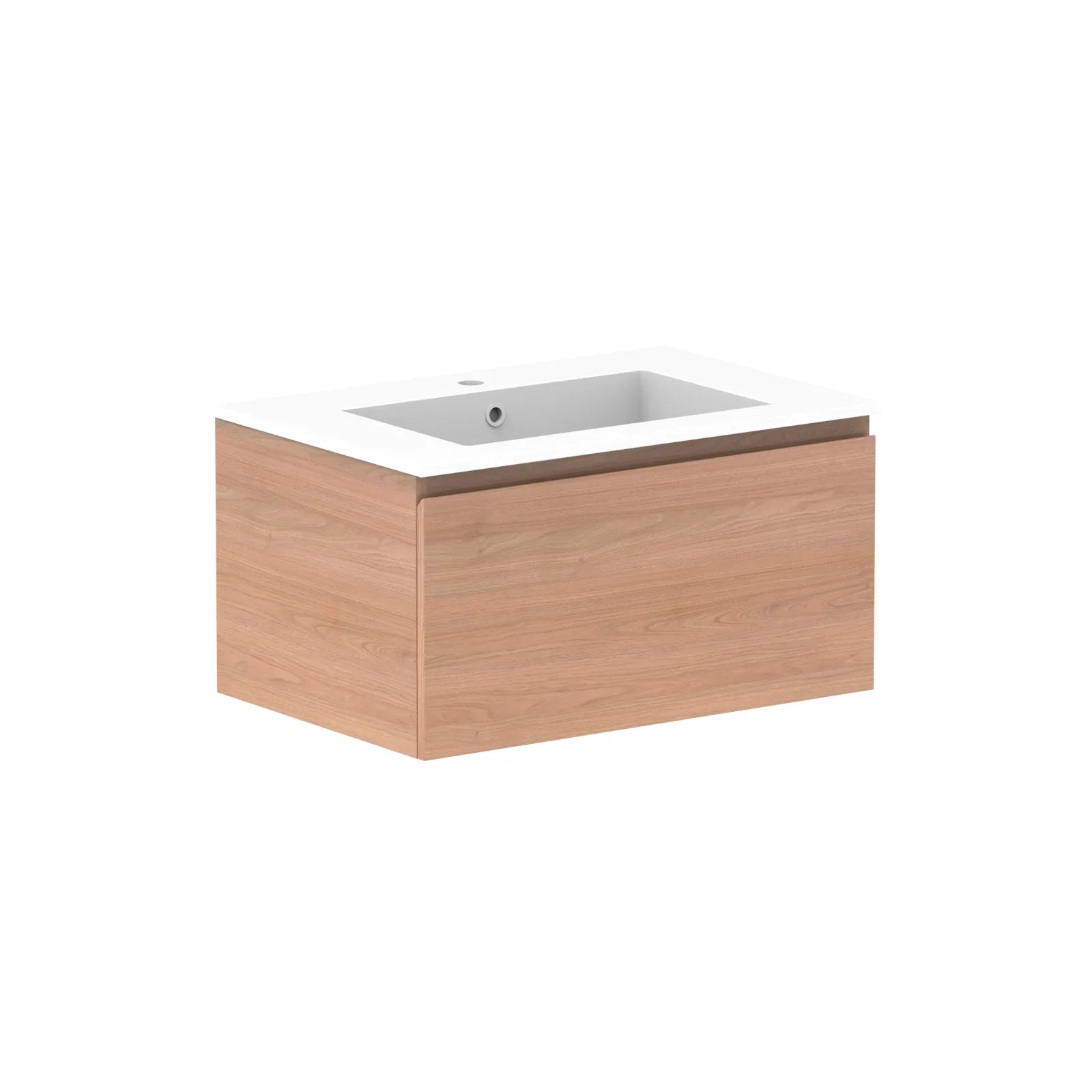 ADP Glacier All Drawer Slim Wall Hung Vanity - 750mm / Cast Marble Moulded Top / Centre Bowl