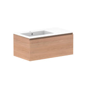 ADP Glacier All Drawer Slim Wall Hung Vanity - 900mm / Cast Marble Moulded Top / Left Hand Bowl