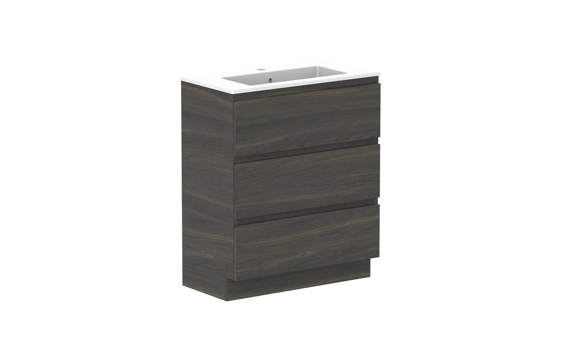ADP Glacier Ensuite All Drawer Freestanding Vanity - 750mm / Cast Marble Moulded Top / Centre Bowl