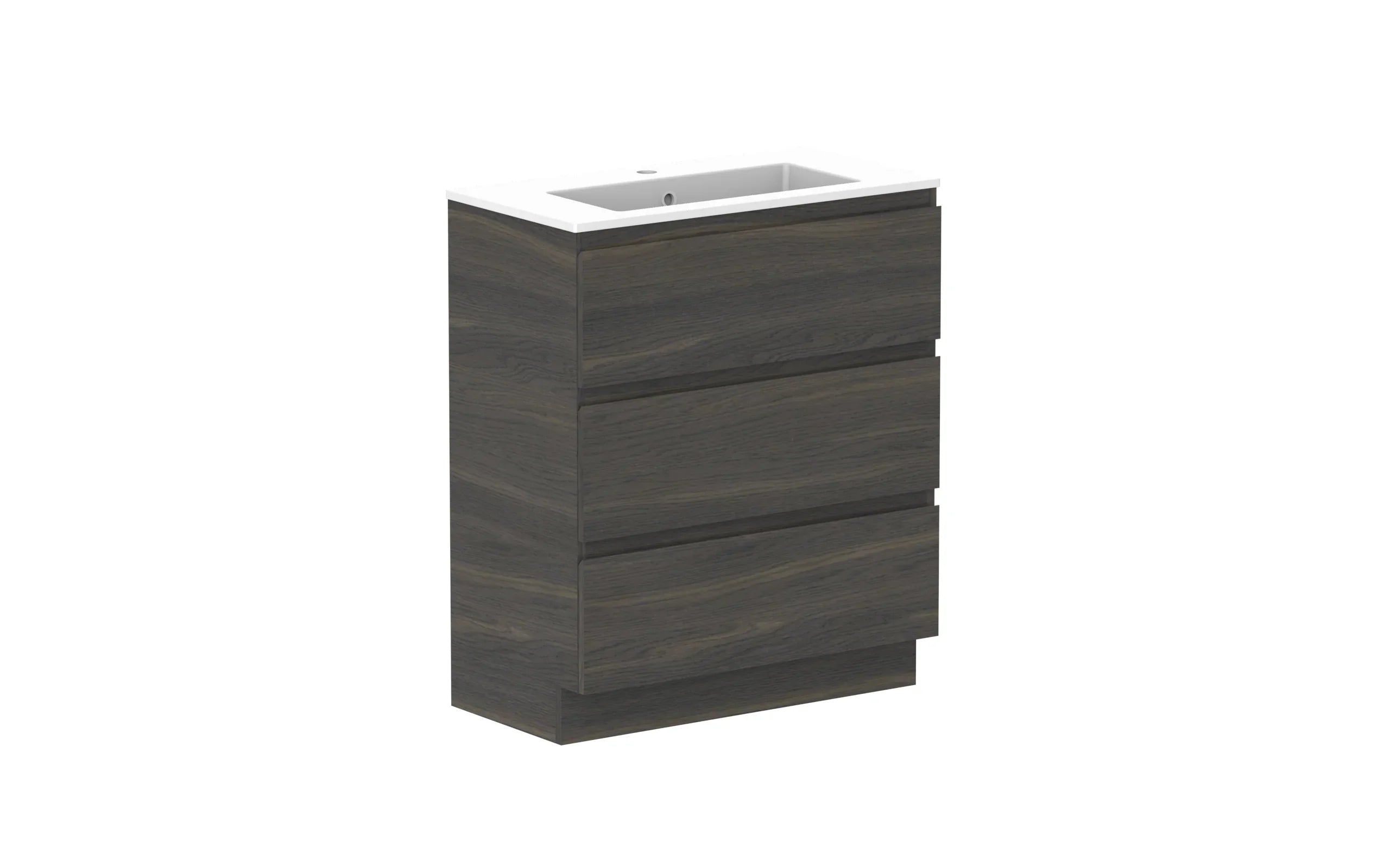 ADP Glacier Ensuite All Drawer Freestanding Vanity - 750mm / Cast Marble Moulded Top / Centre Bowl