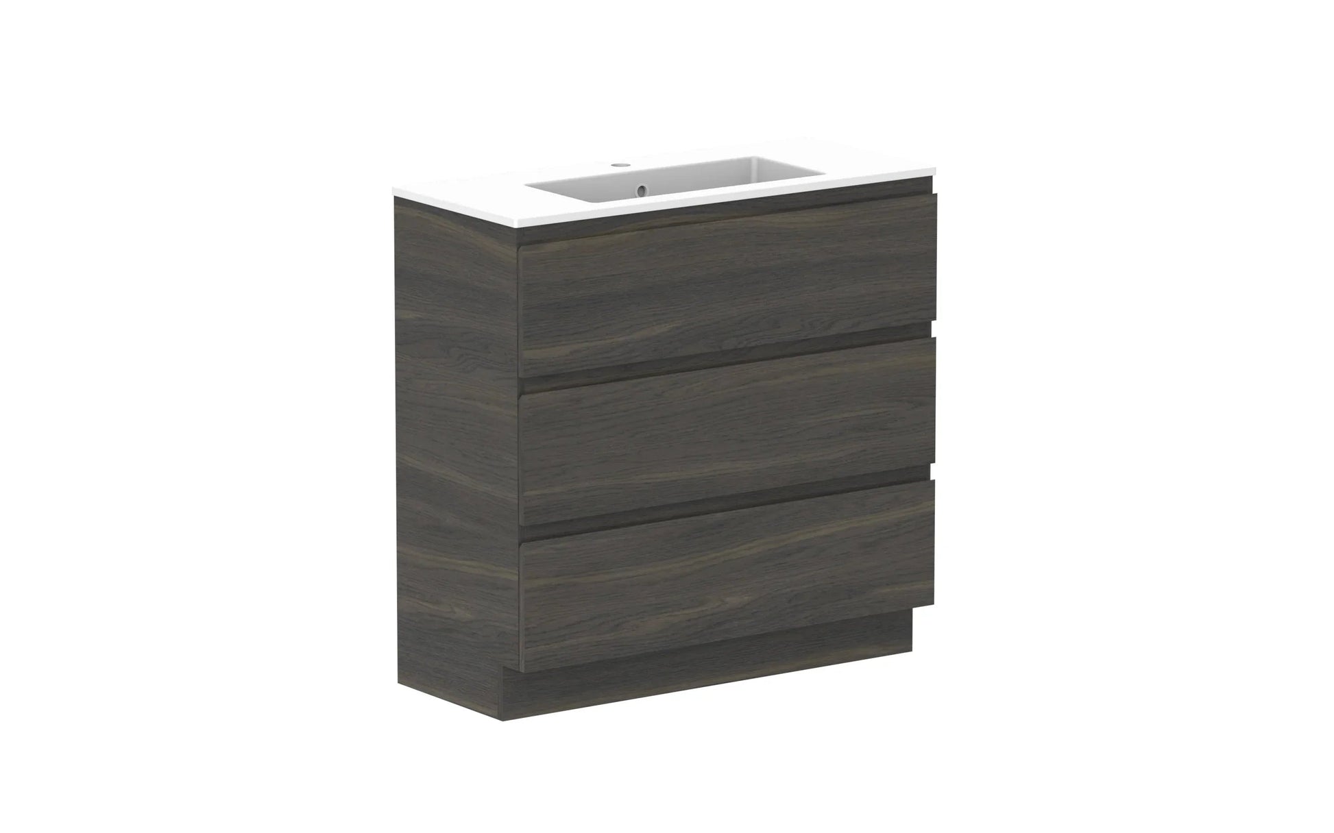 ADP Glacier Ensuite All Drawer Freestanding Vanity - 900mm / Cast Marble Moulded Top / Centre Bowl