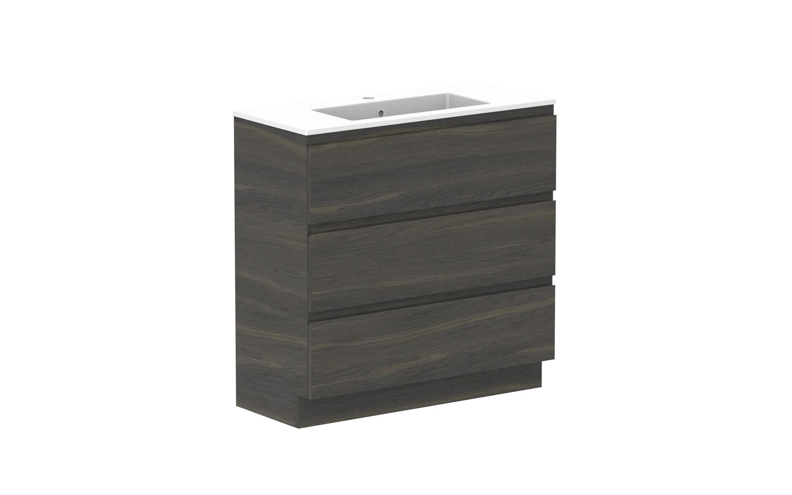 ADP Glacier Ensuite All Drawer Freestanding Vanity - 900mm / Cast Marble Moulded Top / Centre Bowl