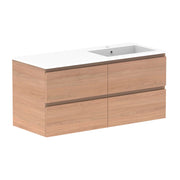 ADP Glacier All Drawer Twin Wall Hung Vanity - 1200mm / Cast Marble Moulded Top / Right Hand Bowl