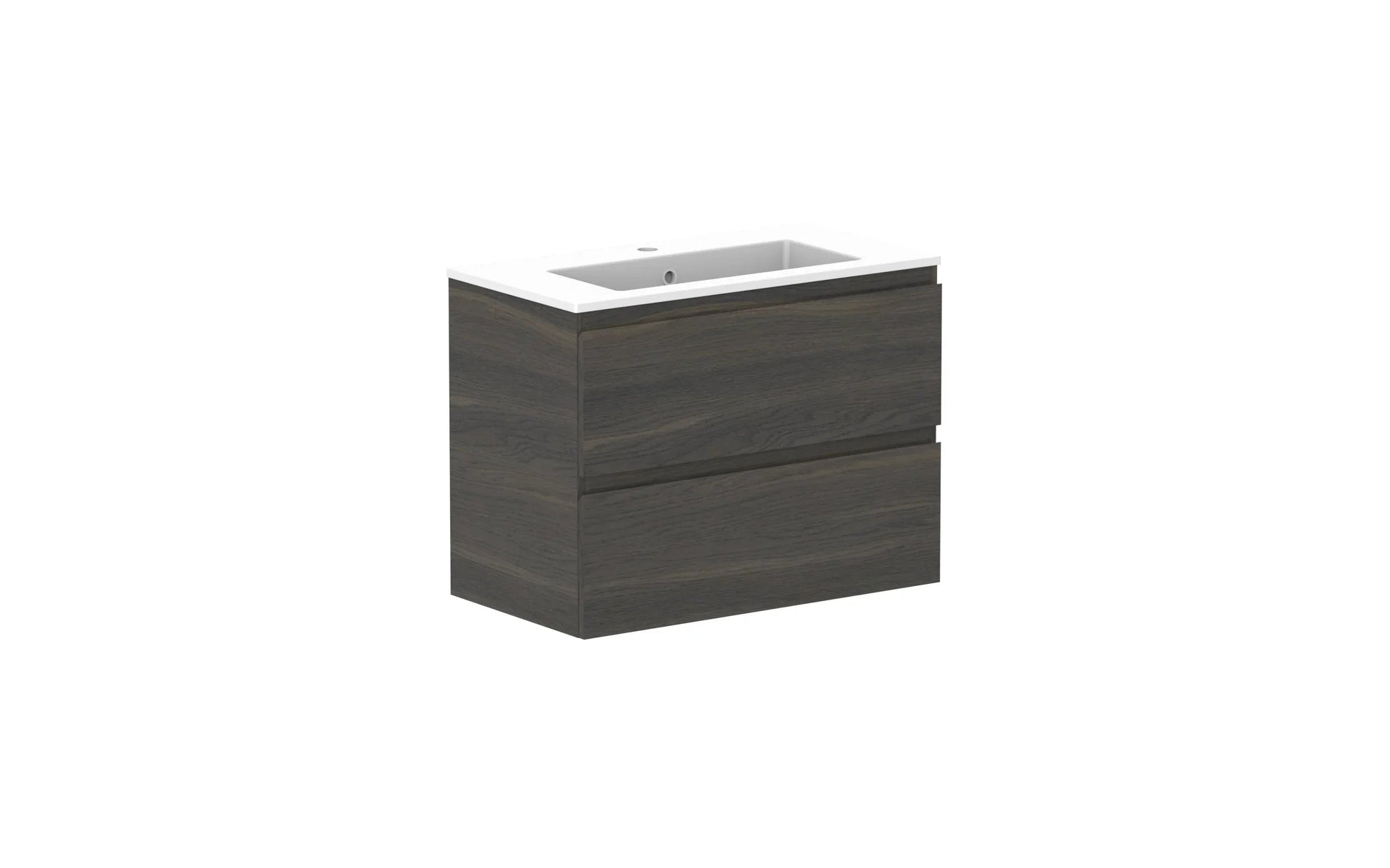 ADP Glacier Ensuite All Drawer Twin Wall Hung Vanity - 750mm / Cast Marble Moulded Top / Centre Bowl