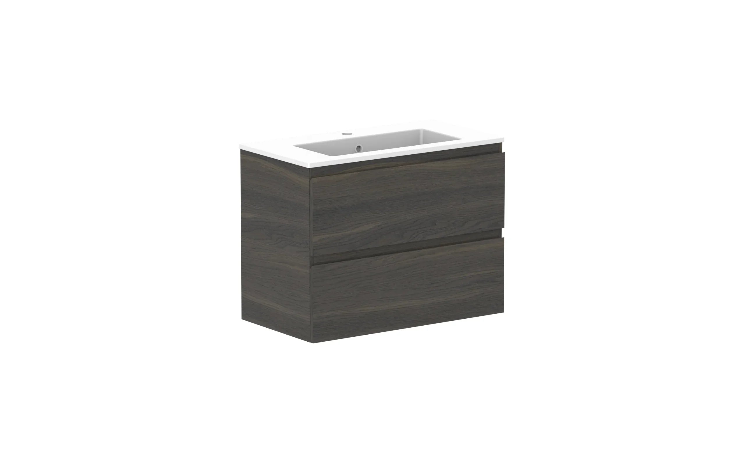 ADP Glacier Ensuite All Drawer Twin Wall Hung Vanity - 750mm / Cast Marble Moulded Top / Centre Bowl