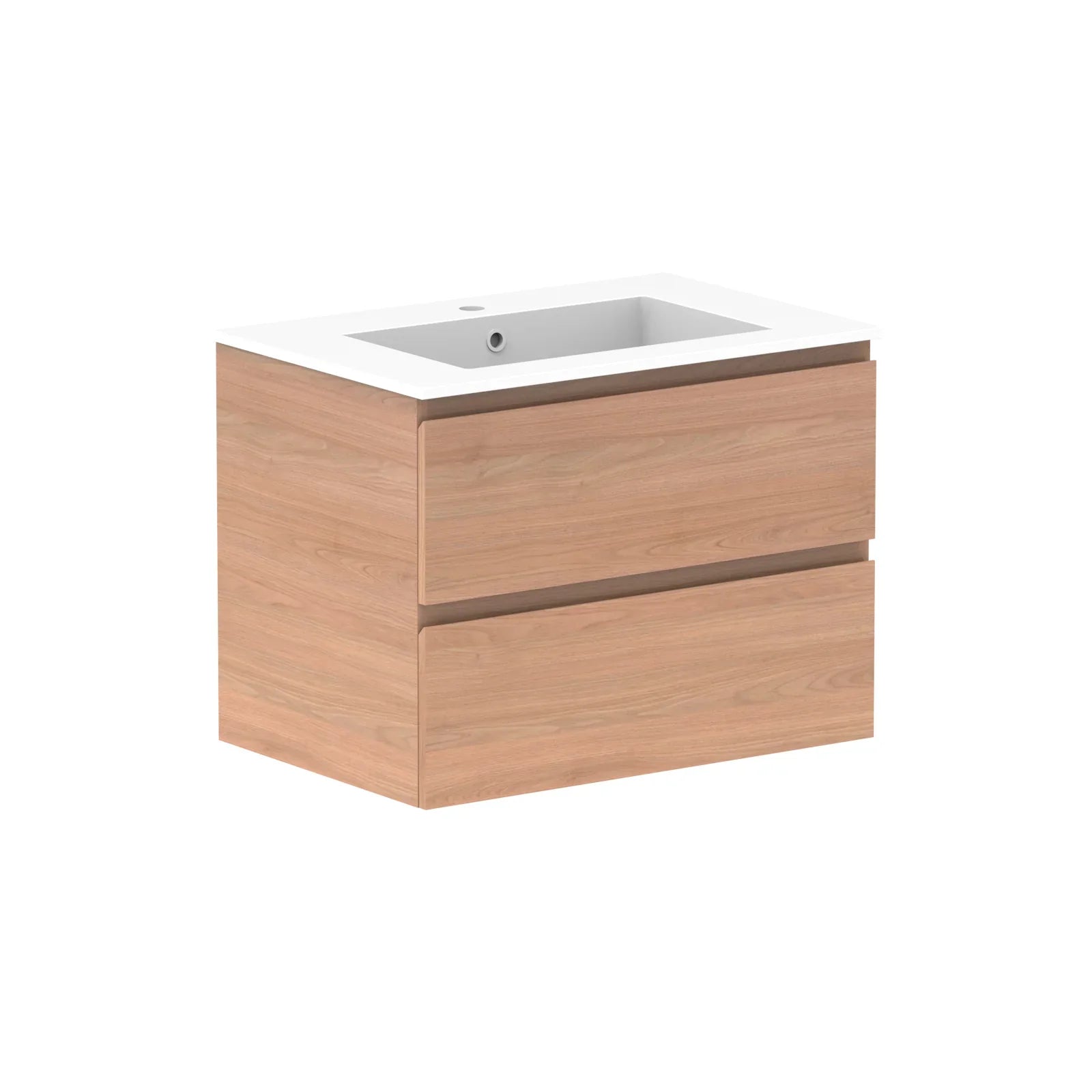 ADP Glacier All Drawer Twin Wall Hung Vanity - 750mm / Cast Marble Moulded Top / Centre Bowl