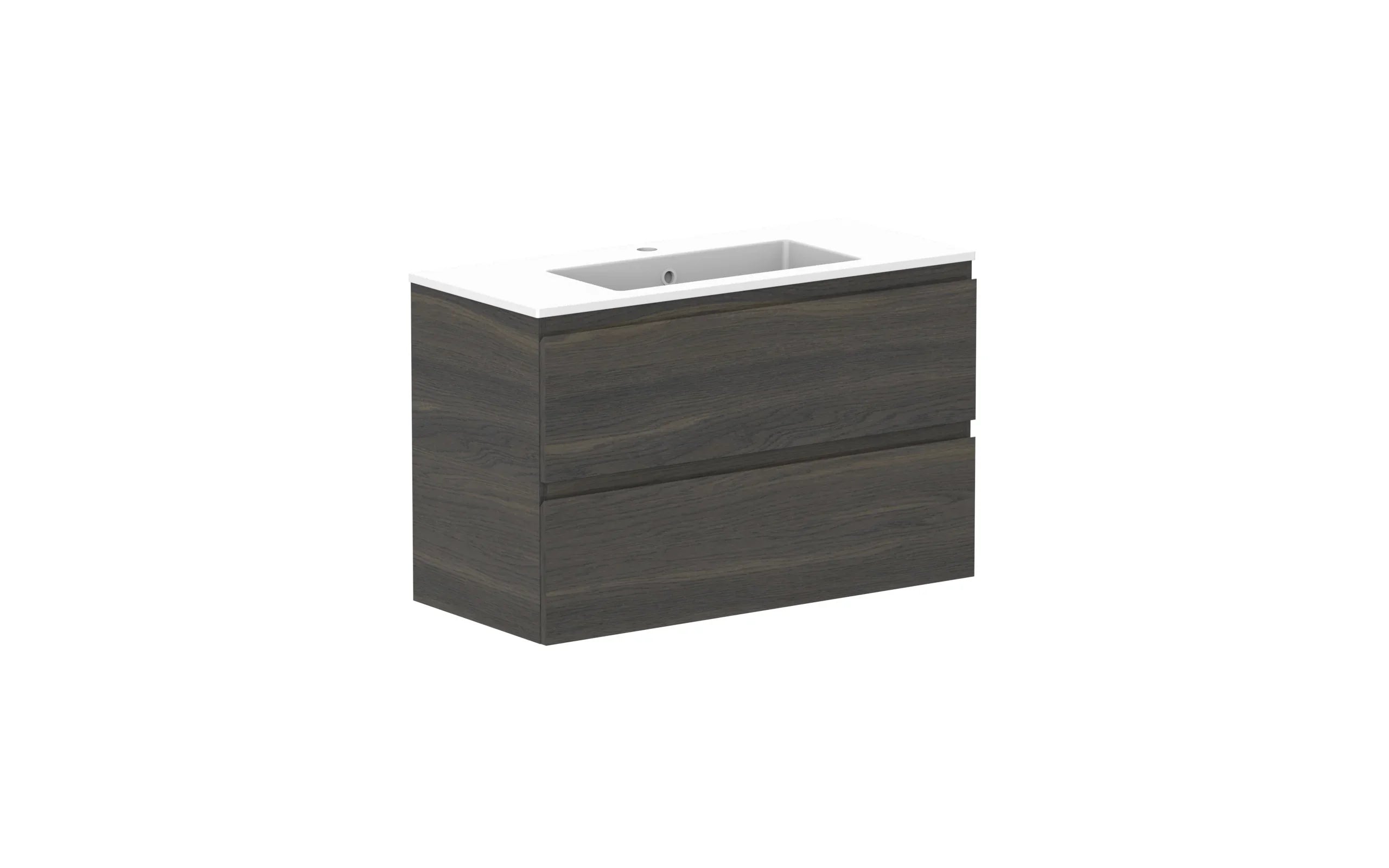 ADP Glacier Ensuite All Drawer Twin Wall Hung Vanity - 900mm / Cast Marble Moulded Top / Centre Bowl