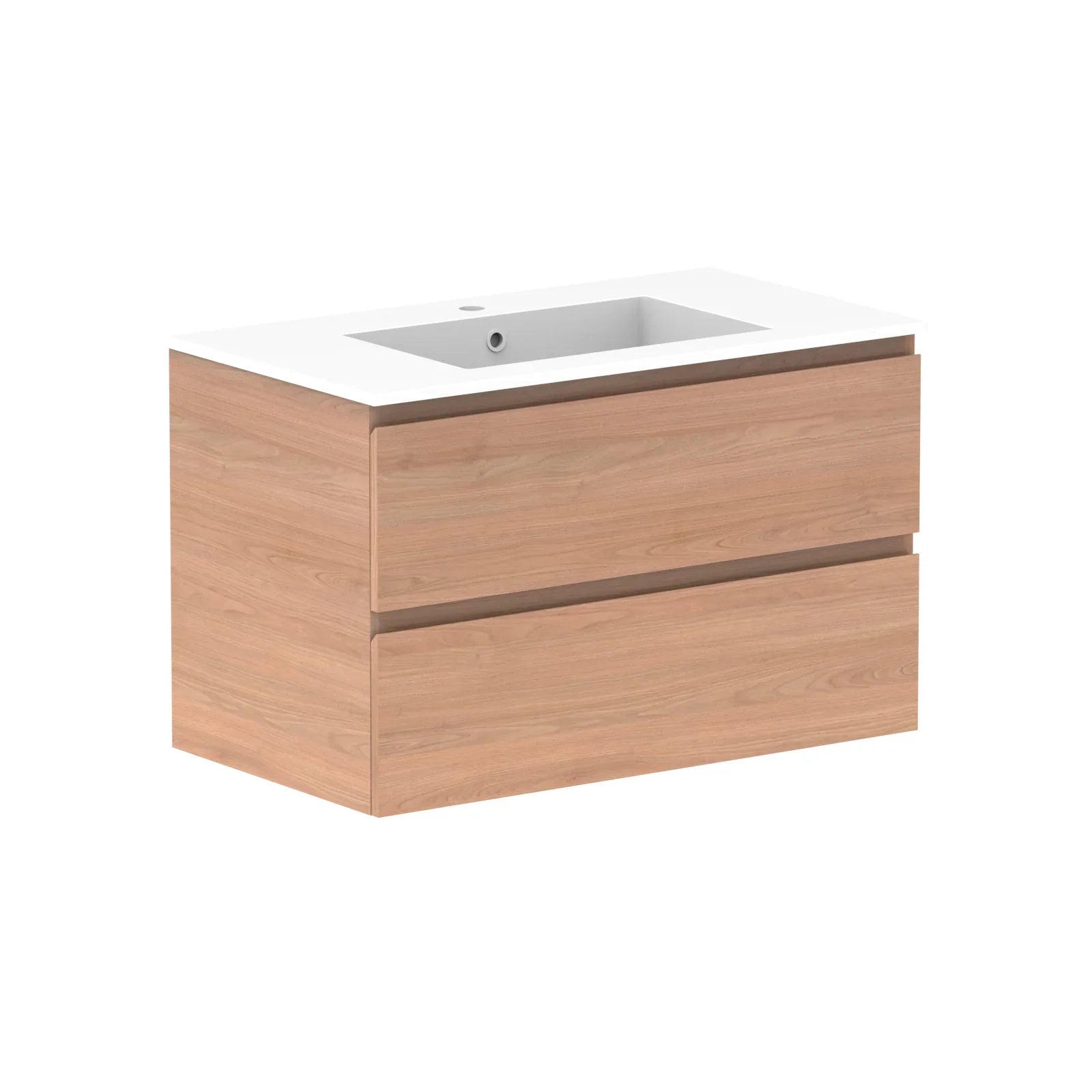 ADP Glacier All Drawer Twin Wall Hung Vanity - 900mm / Cast Marble Moulded Top / Centre Bowl