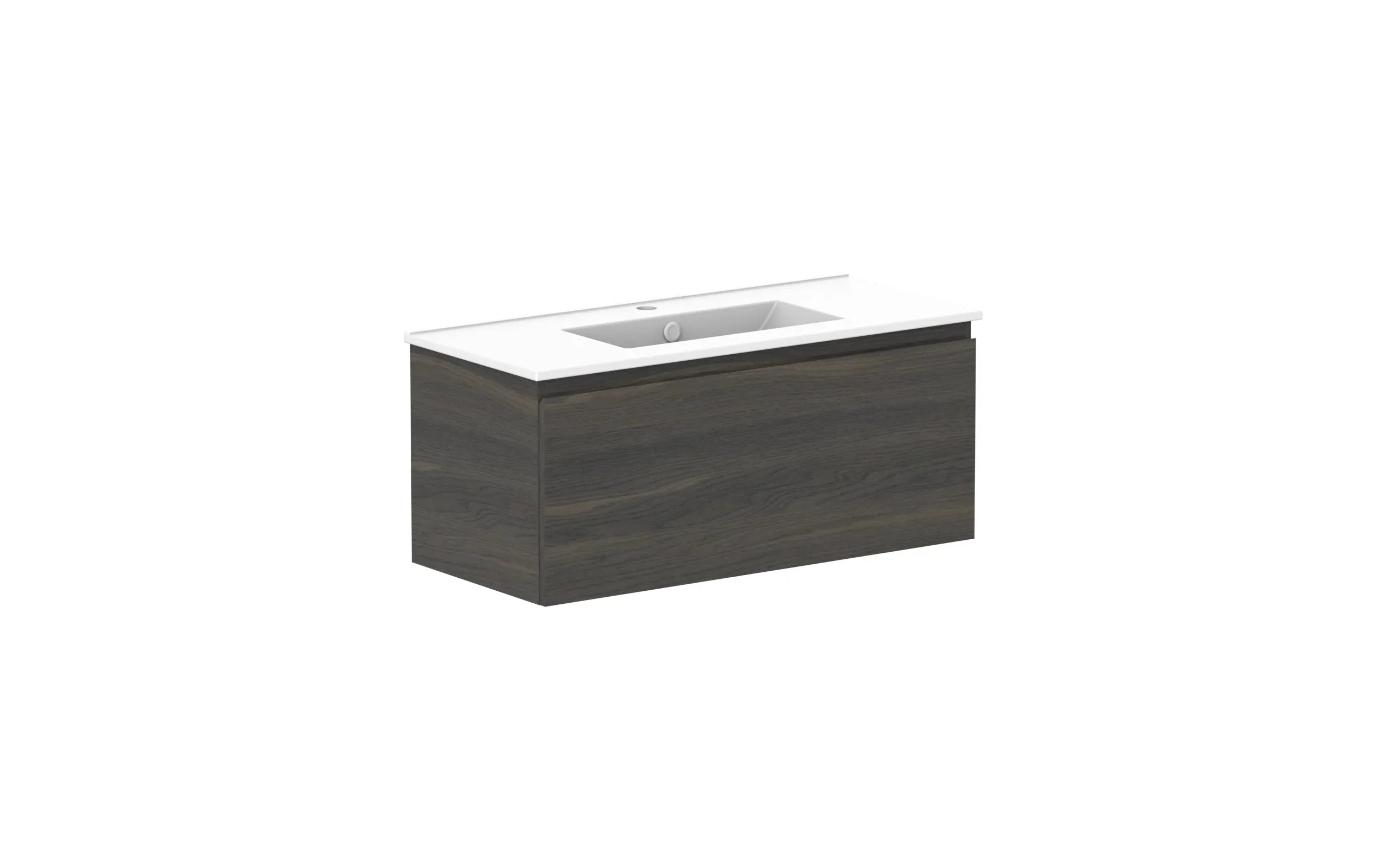 ADP Glacier Ensuite All Drawer Slim Wall Hung Vanity - 900mm / Ceramic Moulded Top / Centre Bowl