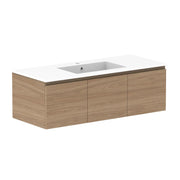 ADP Glacier Door and Drawer Slim Wall Hung Vanity - 1200mm / Cast Marble Moulded Top / Centre Bowl