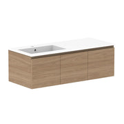 ADP Glacier Door and Drawer Slim Wall Hung Vanity - 1200mm / Cast Marble Moulded Top / Left Hand Bowl