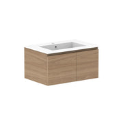 ADP Glacier Door and Drawer Slim Wall Hung Vanity - 750mm / Cast Marble Moulded Top / Centre Bowl