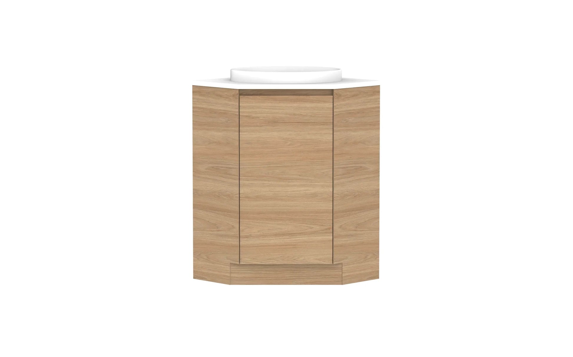 ADP Glacier Corner Freestanding Vanity - 600x600mm / Stone Benchtop / Centre Bowl