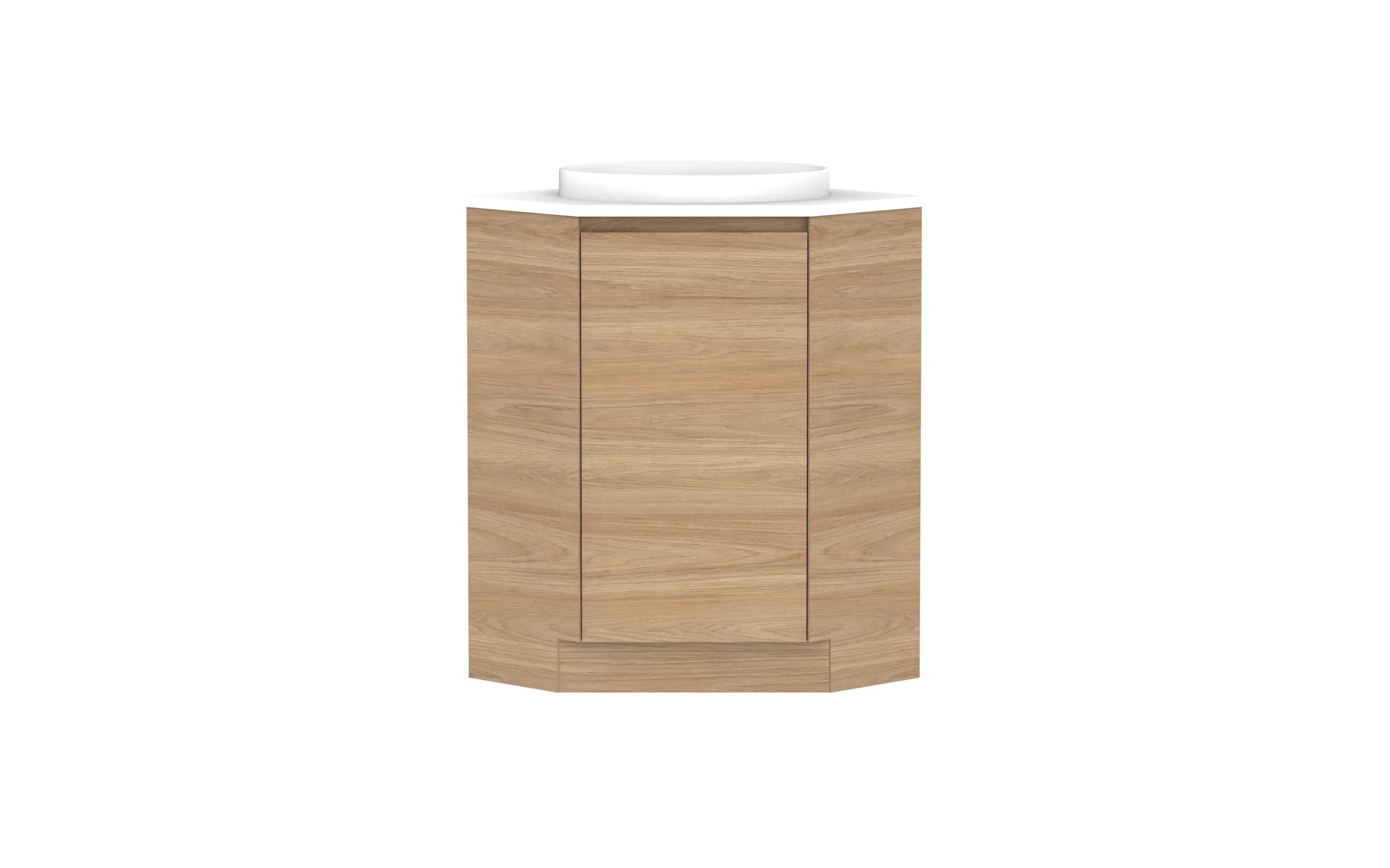 ADP Glacier Corner Freestanding Vanity - 600x600mm / Stone Benchtop / Centre Bowl