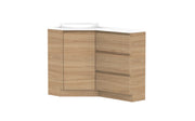 ADP Glacier Corner Freestanding Vanity - 600x1200mm / Stone Benchtop / Left Hand Bowl