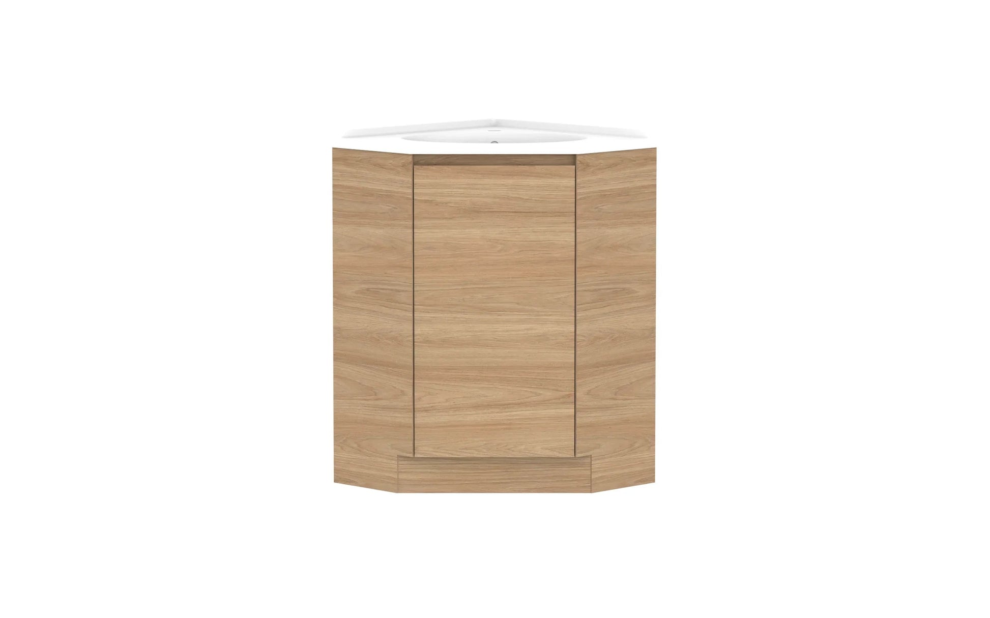 ADP Glacier Corner Freestanding Vanity - 600x600mm / Cast Marble Moulded Top / Centre Bowl