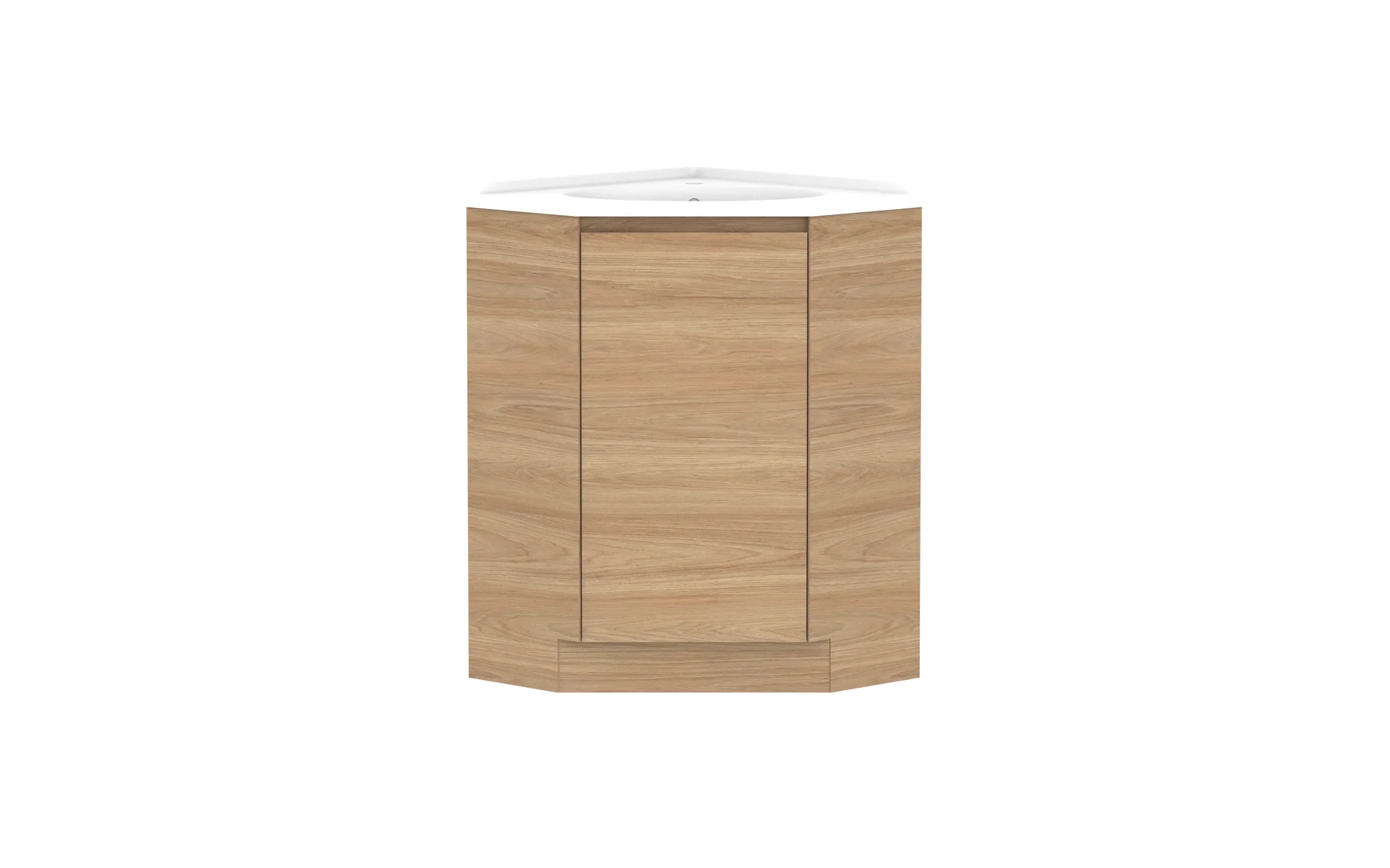 ADP Glacier Corner Freestanding Vanity - 600x600mm / Cast Marble Moulded Top / Centre Bowl