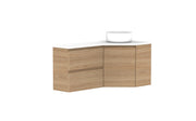 ADP Glacier Corner Wall Hung Vanity - 600x1200mm / Stone Benchtop / Right Hand Bowl