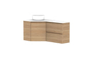 ADP Glacier Corner Wall Hung Vanity - 600x1200mm / Stone Benchtop / Left Hand Bowl