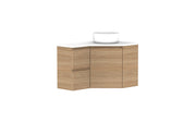 ADP Glacier Corner Wall Hung Vanity - 600x900mm / Stone Benchtop / Right Hand Bowl