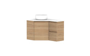 ADP Glacier Corner Wall Hung Vanity - 600x900mm / Stone Benchtop / Left Hand Bowl
